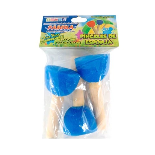 PINCEL DE ESPONJA REDONDO 3PZ-PASCUA-PINCEL
