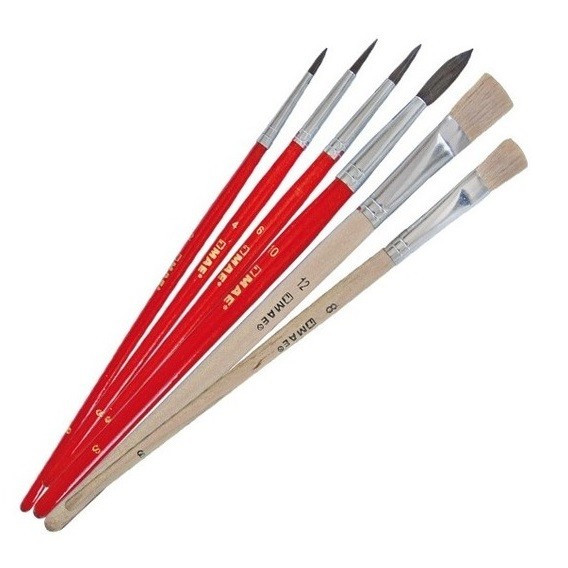 PINCELES 2 PARA OLEO Y 4 PARA ACUARELA-MAE-PINCEL