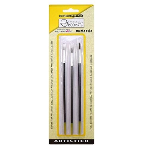 PINCELES SURTIDOS ISEMARF AMARILLO 3 PZS-RODART-PINCEL