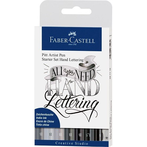 PITT ARTIST PEN LETTERING KIT 8PZS-FABER CASTELL-ROTULADOR