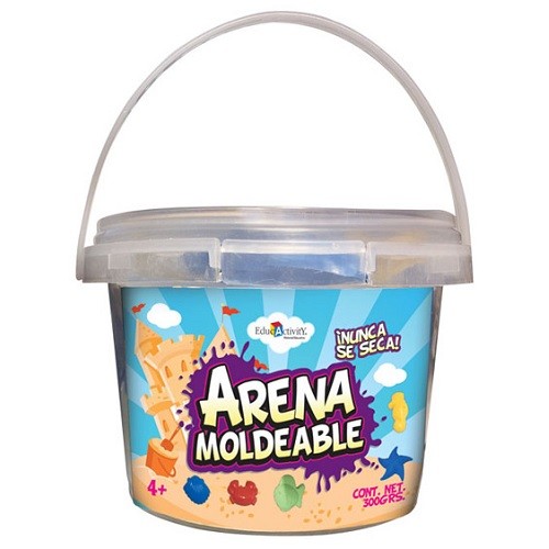 ARENA MOLDEABLE CUBETA CON Y 6 MOLDES-EDUCACTIVITY-JUGUETE