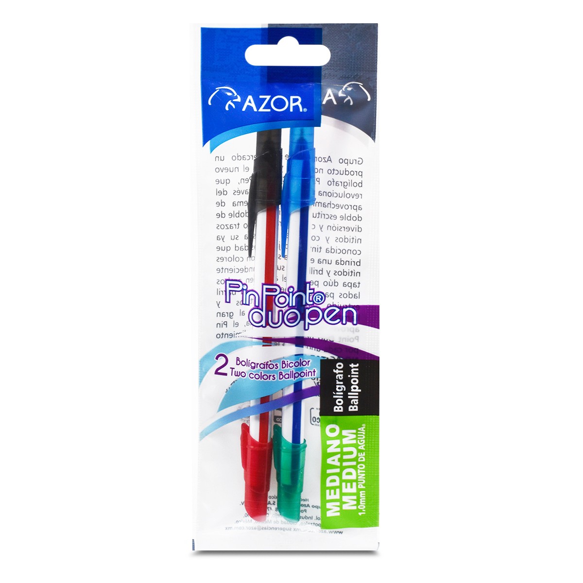 BOLIGRAFO AZOR PIN POINT DUO 1.00MM 2PZ-AZOR-BOLIGRAFO