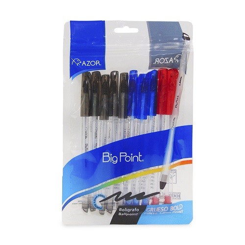 BOLIGRAFO BIG POINT 10 PIEZAS 1.2MM SURTIDO-AZOR-BOLIGRAFO
