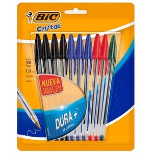 BOLIGRAFO CRISTAL DURA + 10PZS-BIC-BOLIGRAFO