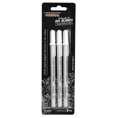 BOLIGRAFO DE GEL BLANCO 3PZ-PASCUA-BOLIGRAFO