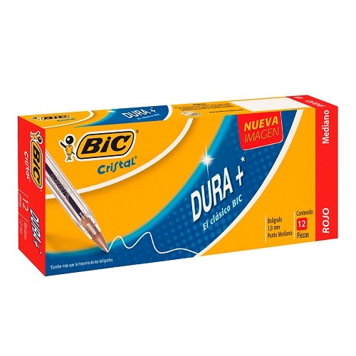 BOLIGRAFO CRISTAL DURA+ PUNTO MEDIANO 12PZ-BIC-BOLIGRAFO