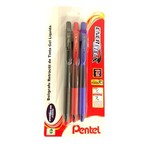 BOLIGRAFO ENERGELX 0.7MM SURT 3PZ-PENTEL-BOLIGRAFO