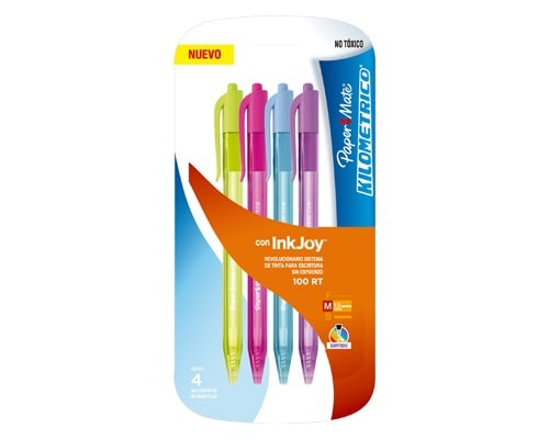 BOLIGRAFO KILOMETRICO 100RT FASHION P/MEDIANO SURT 4PZ-PAPER MATE-BOLIGRAFO