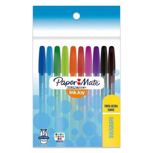 BOLIGRAFO KILOMETRICO PUNTO MEDIANO SURTIDO 10 PZ-PAPER MATE-BOLIGRAFO