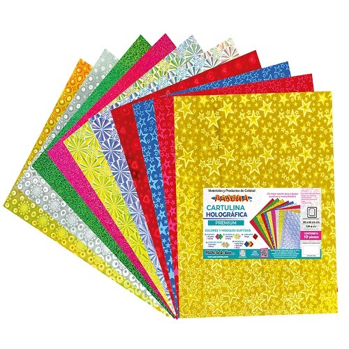 CARTULINA HOLOGRAFICA PREMIUM SURTIDO 10PZ -PASCUA-CARTULINA