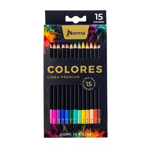 COLORES NORMA PREMUIM 15 PZ-KIUT-LAPICES DE COLOR