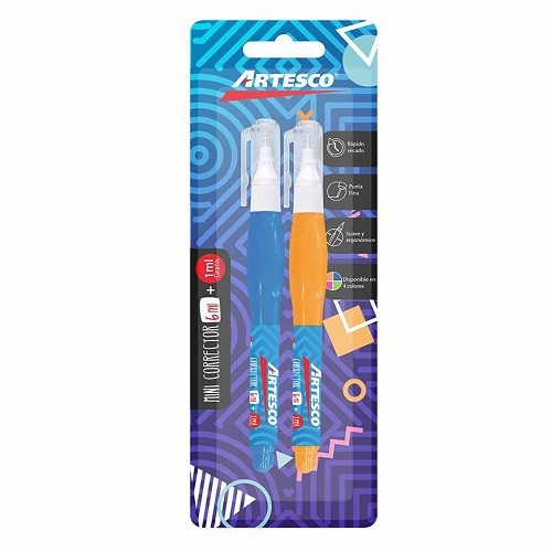 CORRECTOR TIPO PLUMA 6ML 2PZ-ARTESCO-CORRECTOR