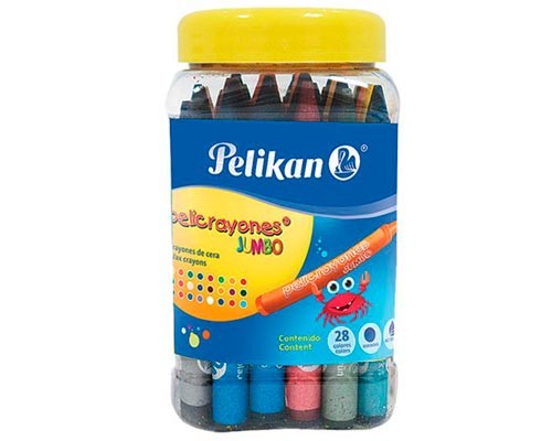 CRAYON CERA JUMBO TRIANGULAR 28PZ-PELIKAN-CRAYONES