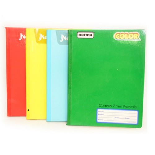 CUADERNO FRANCES COSIDO 100H-N-COLOR-BLOCK O CUADERNOS