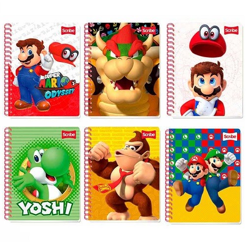 CUADERNO PROFESIONAL PASTA SEMI RIGIDA MARIO BROS RAYA 100H-SCRIBE-BLOCK O CUADERNOS