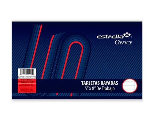 FICHA DE TRABAJO 5X8" 100PZ-ESTRELLA-FICHAS DE TRABAJO