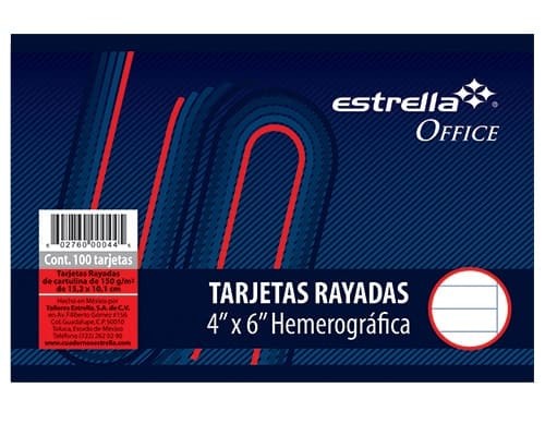 FICHA HEMEROGRAFICAS 4X6 100PZ-ESTRELLA-FICHAS DE TRABAJO
