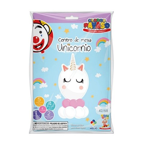GLOBOS PARA CENTRO DE MESA UNICORNIO 10PZS-PAYASO-GLOBO