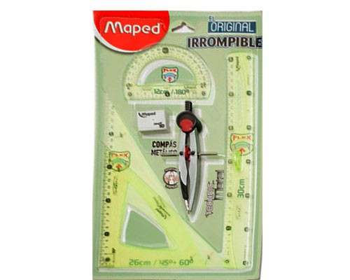JUEGO DE GEOMETRIA IRROMPIBLE STOP CON COMPAS-MAPED-JUEGO DE GEOMETRIA