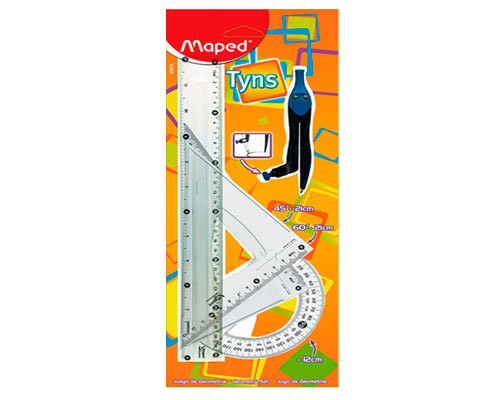 JUEGO DE GEOMETRIA CON COMPAS Y ADAPTADOR TYNS -MAPED-JUEGO DE GEOMETRIA