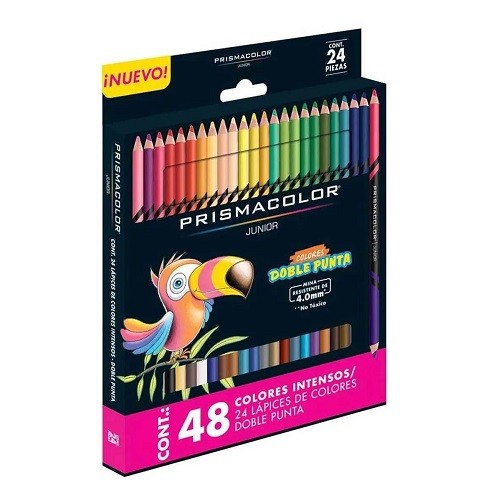 LAPICES DE COLORES PRISMACOLOR JR DOBLE PUNTA 24 PIEZAS/48 COLORES-PRISMACOLOR-LAPIZ D/COLOR ESCO.