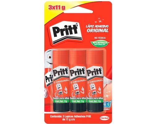LAPIZ ADHESIVO 11G 3PZ-PRITT-PEGAMENTO