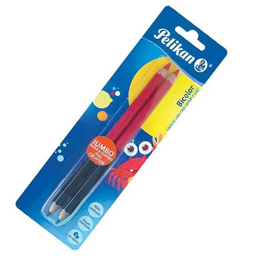 LAPIZ BICOLOR JUMBO 2PZ-PELIKAN-LAPIZ D/COLOR ESCO.