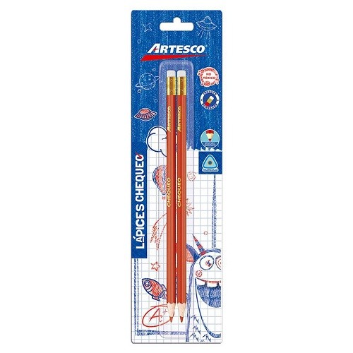 LAPIZ CHECADOR TRIANGULAR 2PZ-ARTESCO-LAPIZ D/COLOR ESCO.