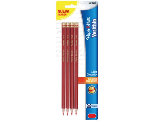 LAPIZ CHECADOR VERITHIN ROJO 4PZ-PAPER MATE-LAPIZ
