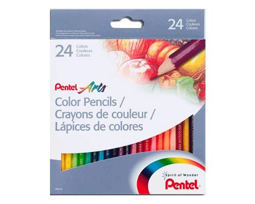 LAPIZ DE COLOR 24PZ-PENTEL-LAPIZ D/COLOR ESCO.