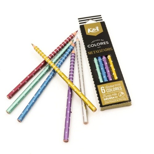 LAPIZ DE COLOR 6 PZ-KIUT-LAPIZ D/COLOR ESCO.