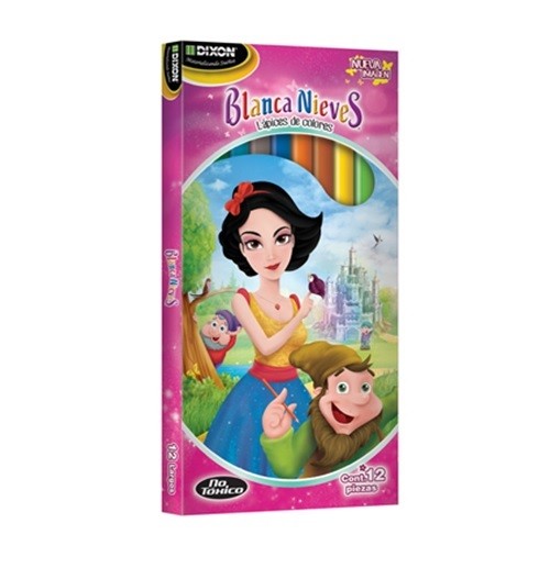 LAPIZ DE COLOR BLANCA NIEVES LARGO 12PZ-DIXON-LAPIZ D/COLOR ESCO.