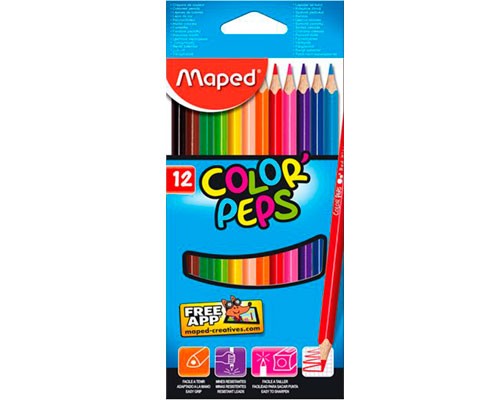 LAPIZ DE COLOR COLOR PEPS 12PZ-MAPED-LAPIZ D/COLOR ESCO.