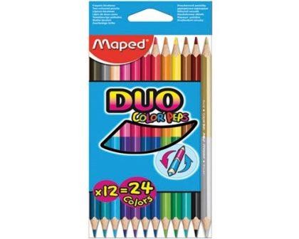 LAPIZ DE COLOR DUO COLOR PEPS 12PZ-MAPED-LAPIZ D/COLOR ESCO.