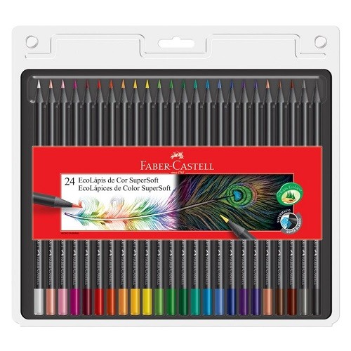 LAPIZ DE COLOR ECOLAPICES SUPER SOFT 24PZ-FABER CASTELL-LAPIZ D/COLOR ESCO.