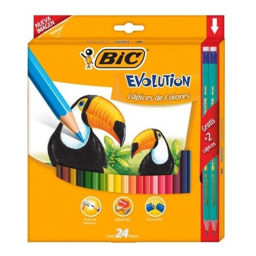 LAPIZ DE COLOR EVOLUTION 24 PZ-BIC-LAPIZ D/COLOR ESCO.