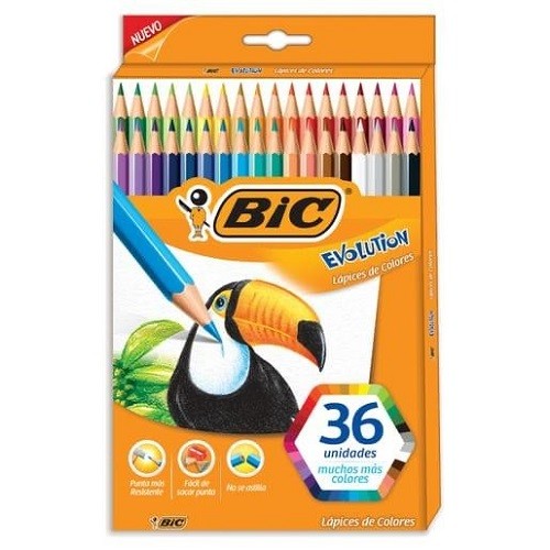LAPIZ DE COLOR EVOLUTION 36PZS-BIC-LAPIZ D/COLOR ESCO.