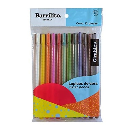 LAPIZ DE COLOR GIRABLE 12 PZ-BARRILITO-LAPIZ D/COLOR ESCO.