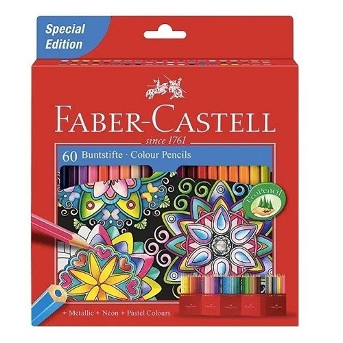 LAPIZ DE COLOR HEXAGONAL 60PZ-FABER CASTELL-LAPIZ D/COLOR ESCO.