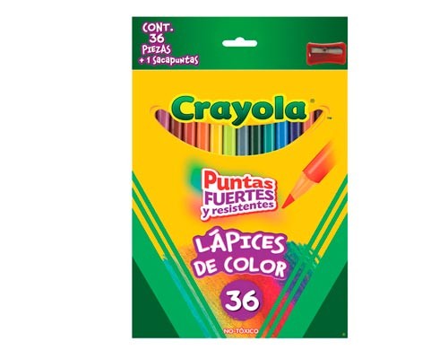 LAPIZ DE COLOR LARGO 36PZ-CRAYOLA-LAPIZ D/COLOR ESCO.
