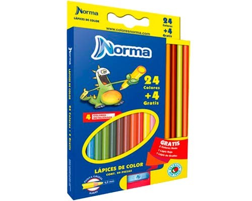 LAPIZ DE COLOR NORMA REDONDO 24+4PZ-NORMA-LAPIZ D/COLOR ESCO.