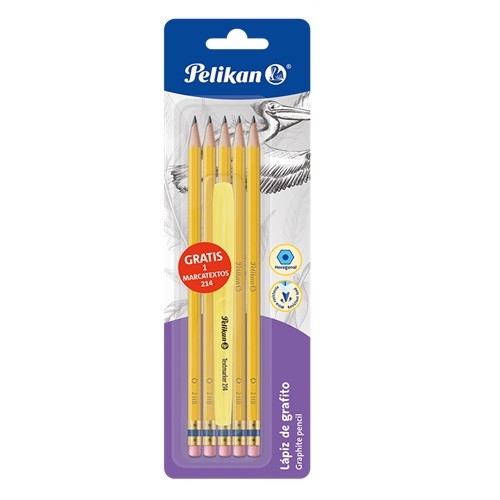 LAPIZ DE GRAFITO 2 HB HEXA GONAL 5PZ-PELIKAN-LAPIZ