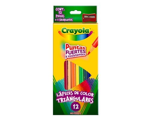 LAPIZ DE COLOR TRIANGULAR 12PZ-CRAYOLA-LAPIZ D/COLOR ESCO.