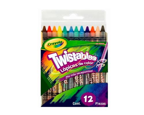 LAPIZ DE COLOR TWISTEABLES 12PZ-CRAYOLA-LAPIZ D/COLOR ESCO.