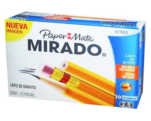 LAPIZ GRAFITO HEXAGONAL 2 1/2 MIRADO 72PZ-PAPER MATE-LAPIZ