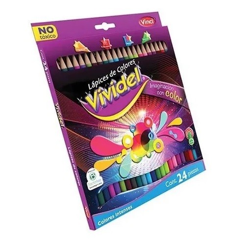 LAPIZ DE COLOR VIVIDEL 24 PZ-VINCI-LAPIZ D/COLOR ESCO.