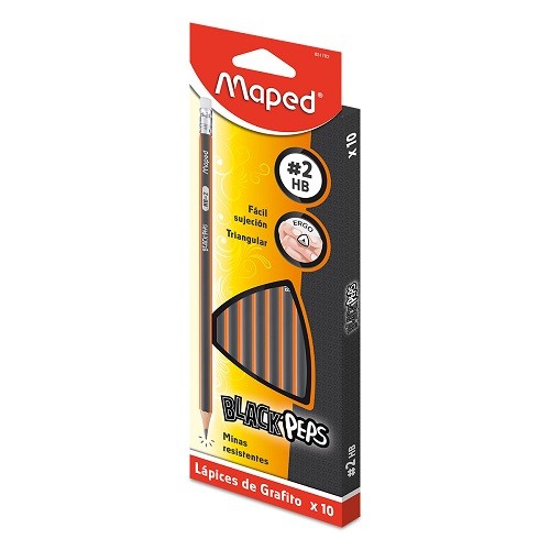 LAPIZ DE GRAFITO 2 BLACK PEPS 10Z-MAPED-LAPIZ