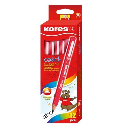 LAPIZ GRAFITO JUMBO TRIANGULAR COACH 12PZ-KORES-LAPIZ