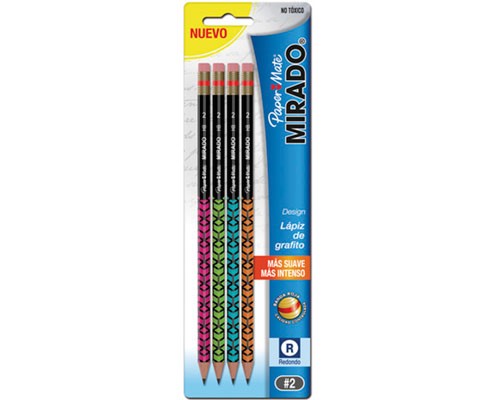 LAPIZ GRAFITO MIRADO DESIGN REDONDO 2 4PZ -PAPER MATE-LAPIZ
