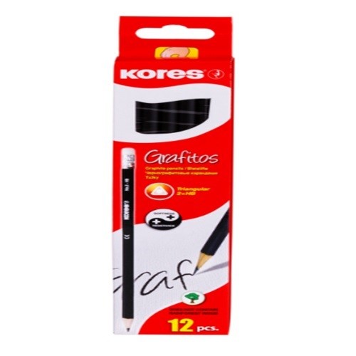 LAPIZ GRAFITO TRIANGULAR NO2 12PZ-KORES-LAPIZ
